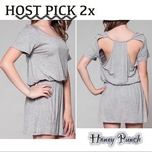 GREY OPEN BACK DRESS